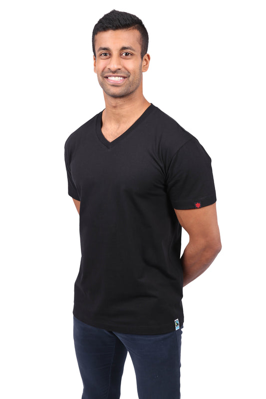 V-Neck T-shirt, Unisex Black