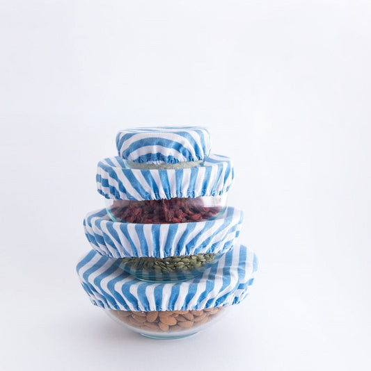 Food Cover Set - Denim Stripe