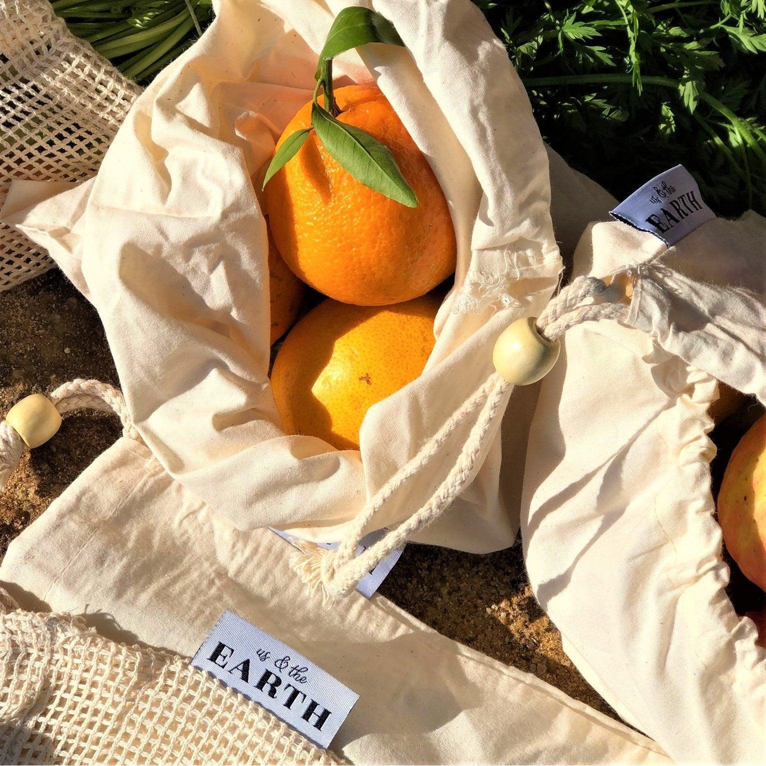 Farmer's Market Bundle | 6 Cotton Vegetable BagsSustainable Kitchen - Us and the Earth