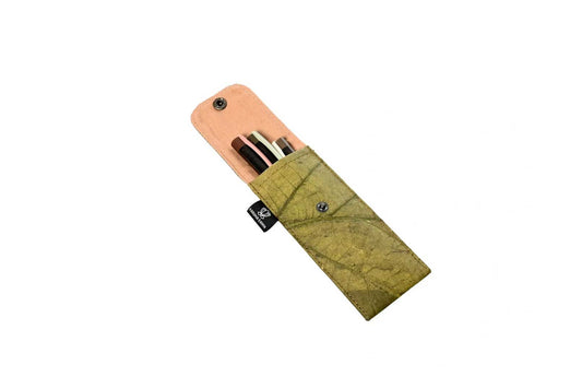 Vegan Leather Pen Holder - Green