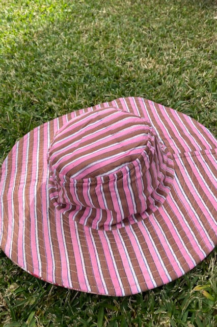 Block Print Reversible Hat - Pink