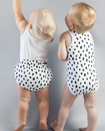 Organic Cotton Singlet & Bloomers Set - Black Cheetah