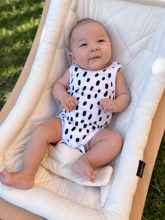 Organic Cotton Singlet & Bloomers Set - Black Cheetah