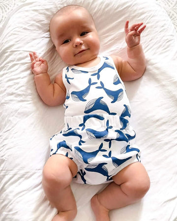 Organic Cotton Singlet & Bloomers Set - Whale