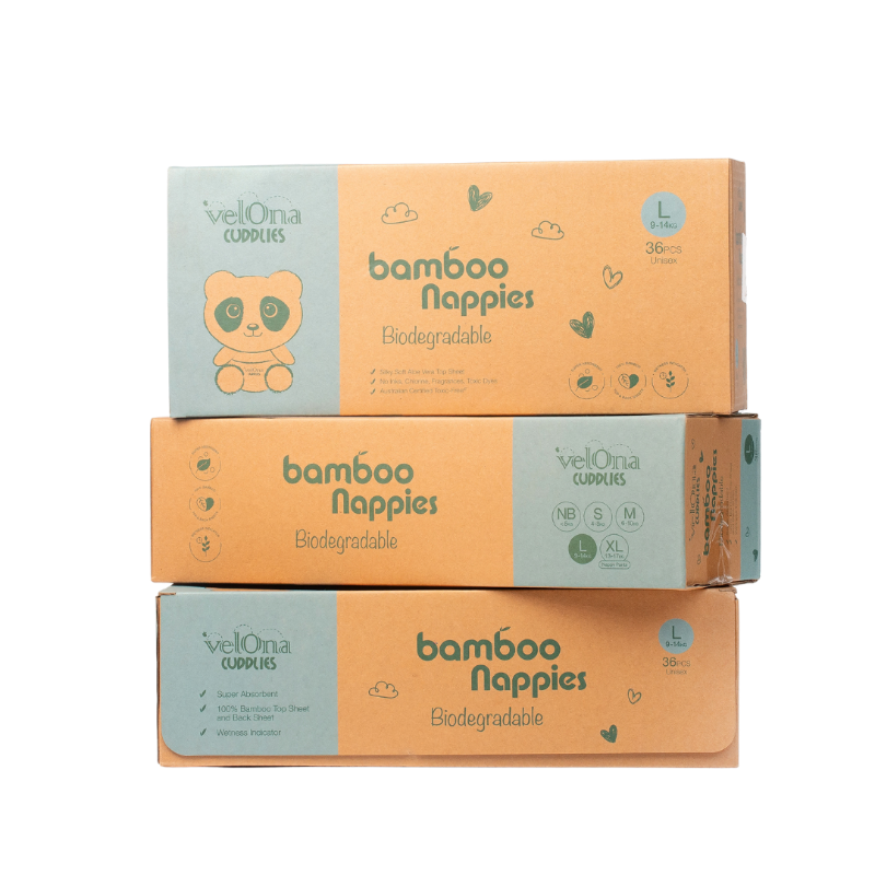 Cuddlies Bamboo Eco Nappy Size 4 Large 3 pack