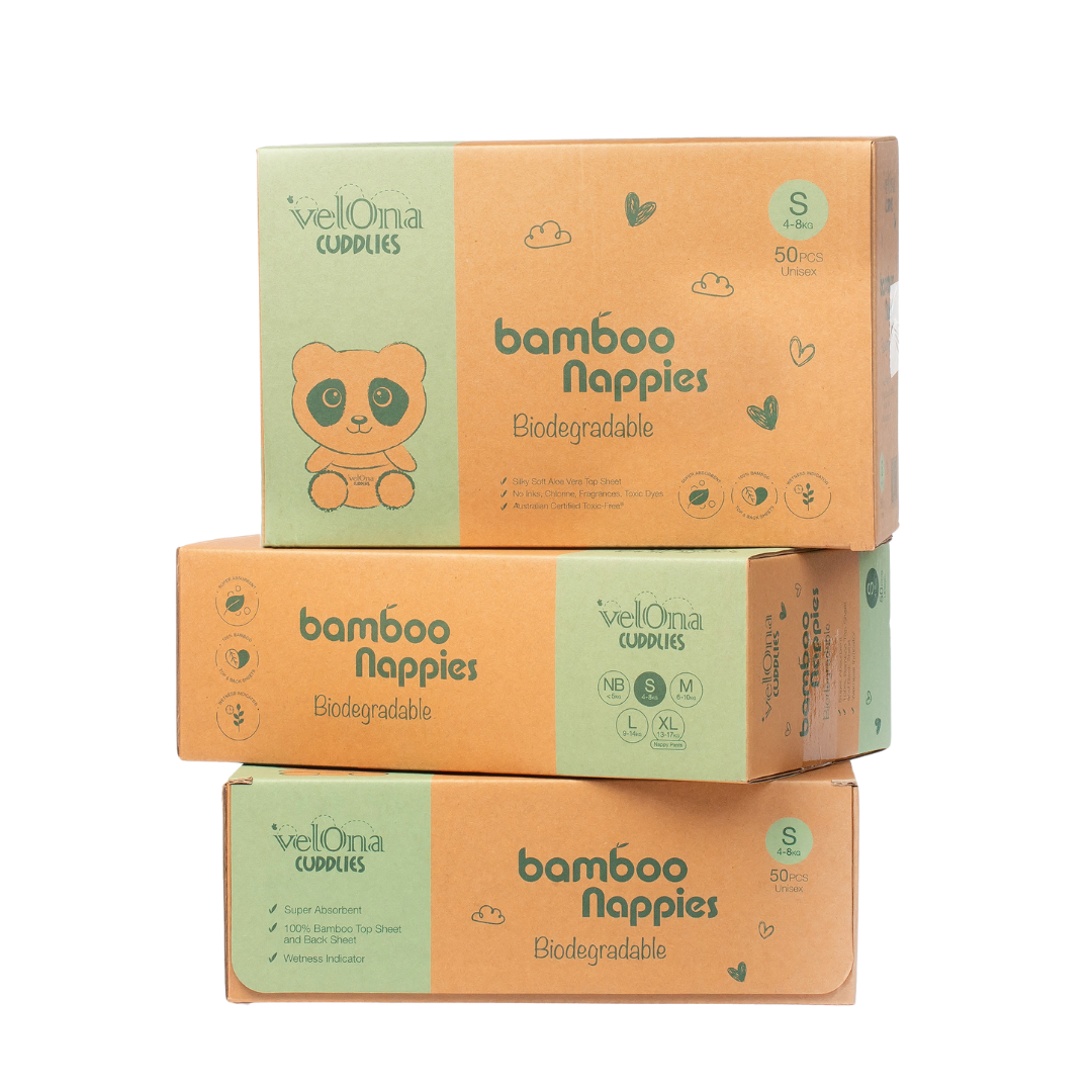 Cuddlies bamboo eco nappy size 1 Small 3 pack