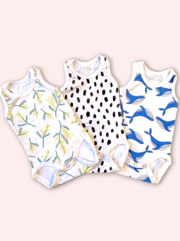 Organic Cotton Triple Pack - Singlet Bodysuit Bundle