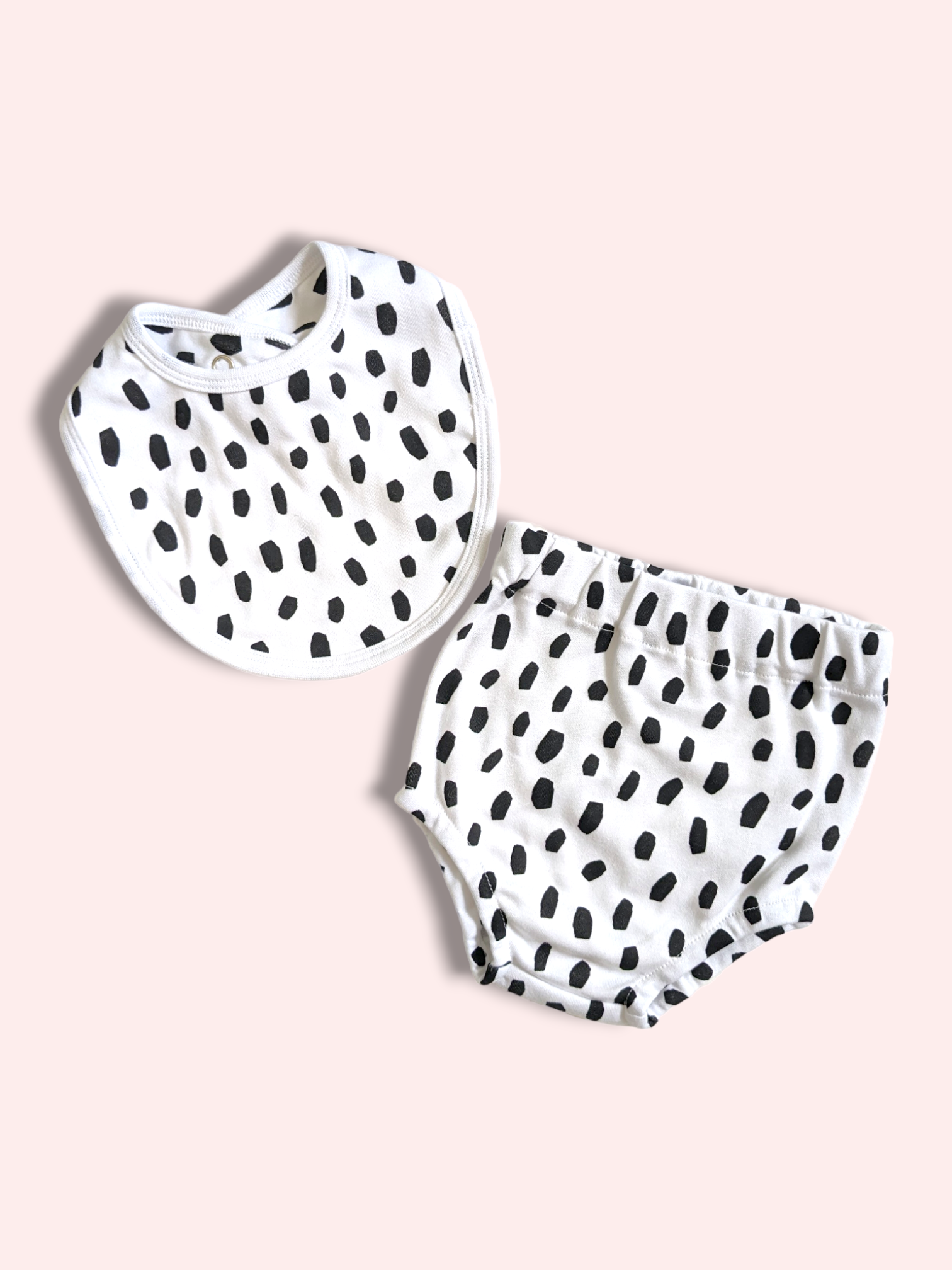 Organic Cotton Bib & Bloomers Set - Black Cheetah