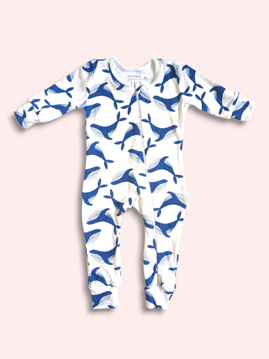 Organic Full Bodysuit - Whale