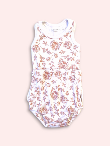 Organic Cotton Singlet & Bloomers Set - Blush Peony