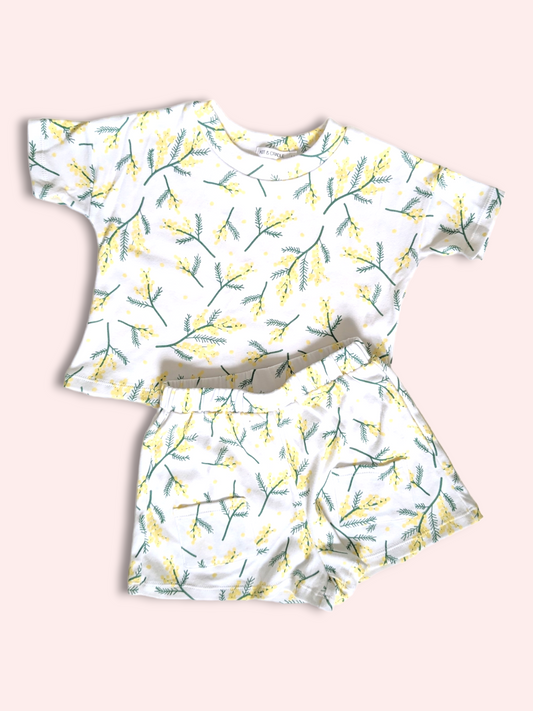 Organic Cotton Tee & Shorts Set - Wattle