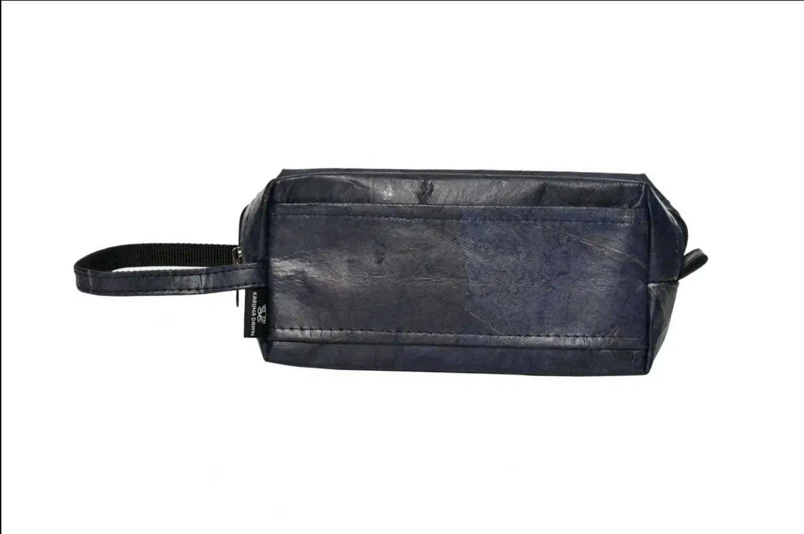 Vegan Leather Toiletries Bag - Blue