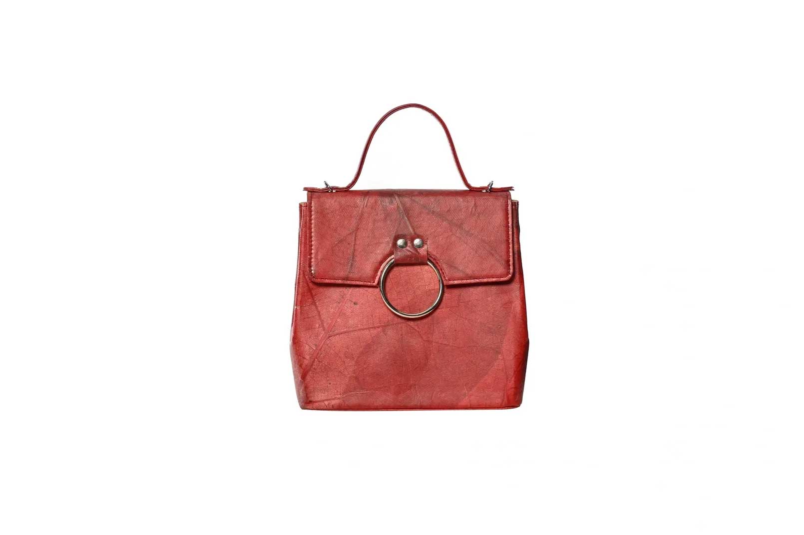 Vegan Leather Handbag - Red