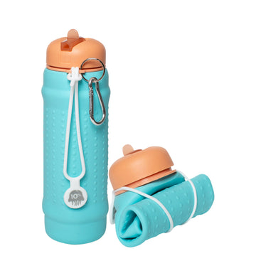 Aquamarine, Terracotta + White Collapsible Bottle