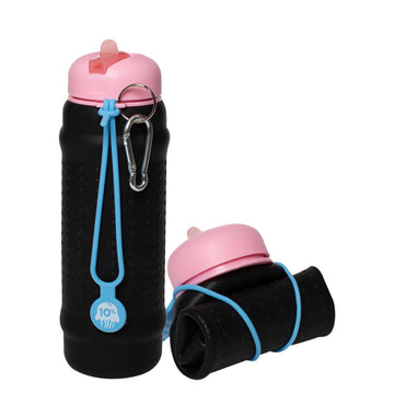 Black, Pink + Dusty Blue Collapsible Bottle