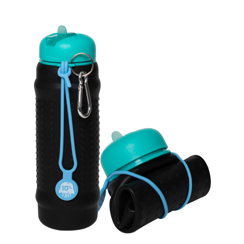 Black, Teal + Dusty Blue Collapsible Bottle