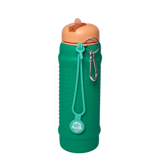 Green, Terracotta + Teal, Collapsible Bottle