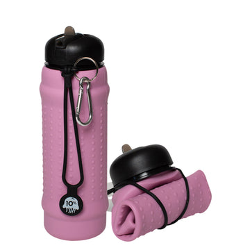 Pink Lilac, Black + Black Collapsible Bottle