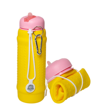 Yellow, Pink + White collapsible bottle