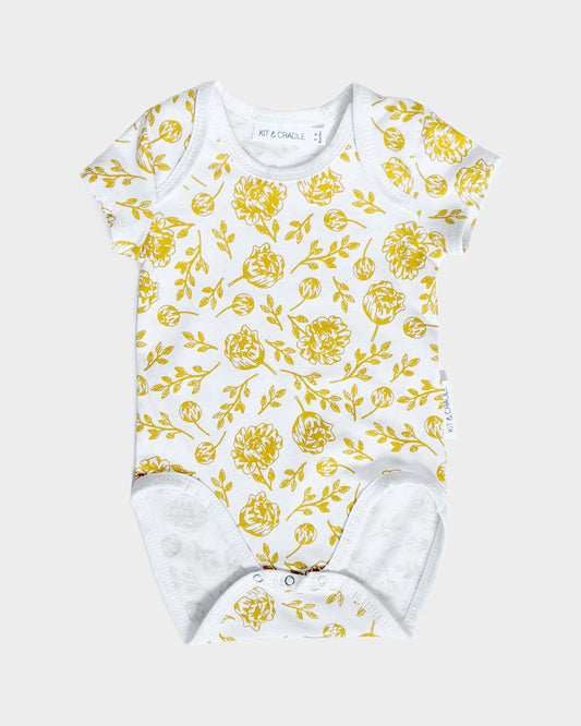 Golden Peony Short Sleeve Onesie