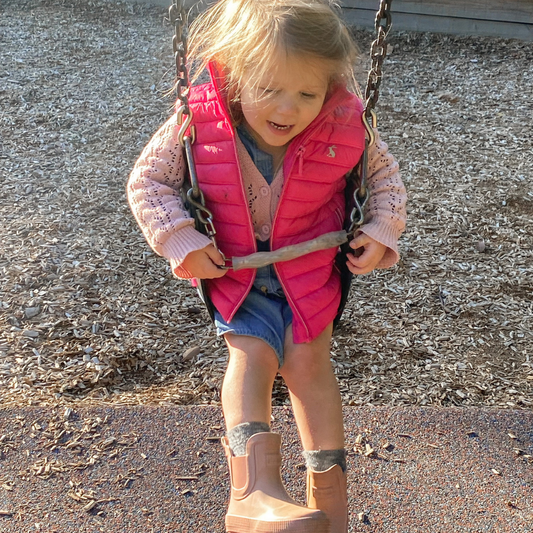 Kids Merino Gumboot Socks | Navy & Yellow Stripe