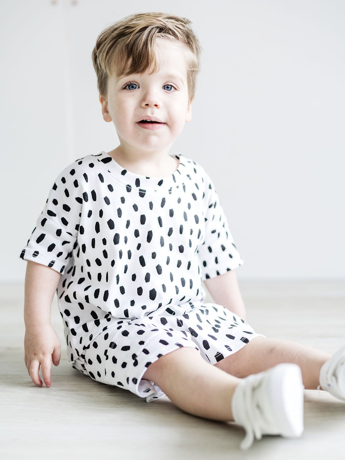 Organic Cotton Tee & Shorts Set - Black Cheetah