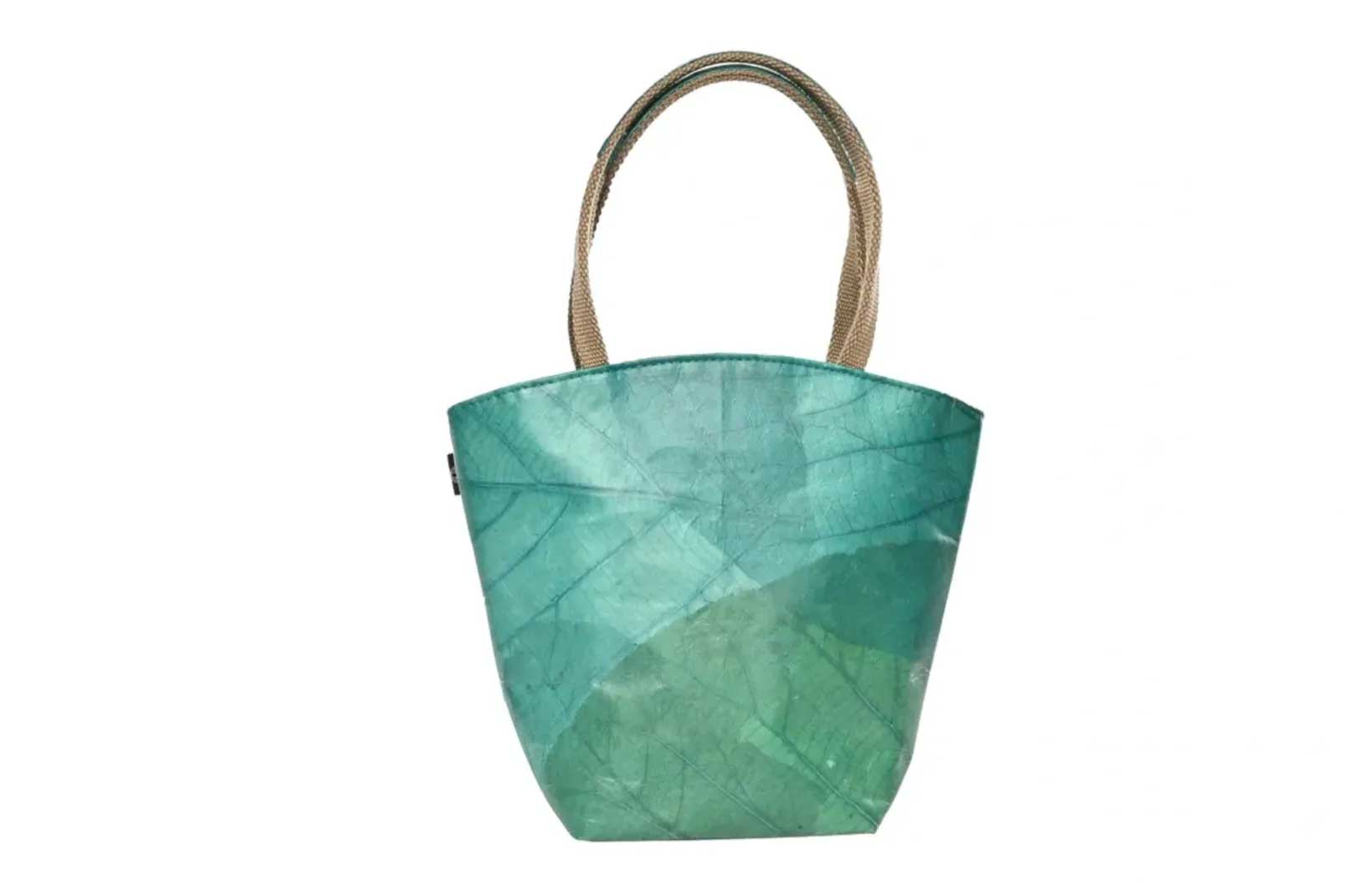 Vegan Leather Tote Bag - Turquoise