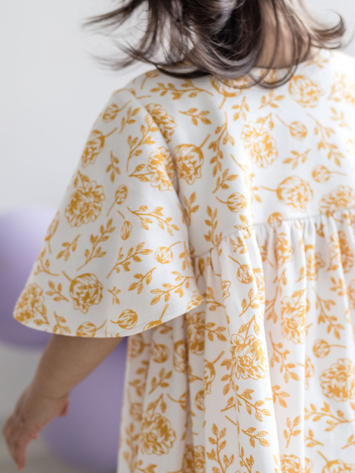 Yellow print dresses for girls