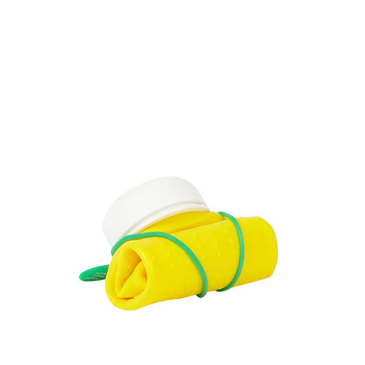 Yellow, White + Green collapsible bottle