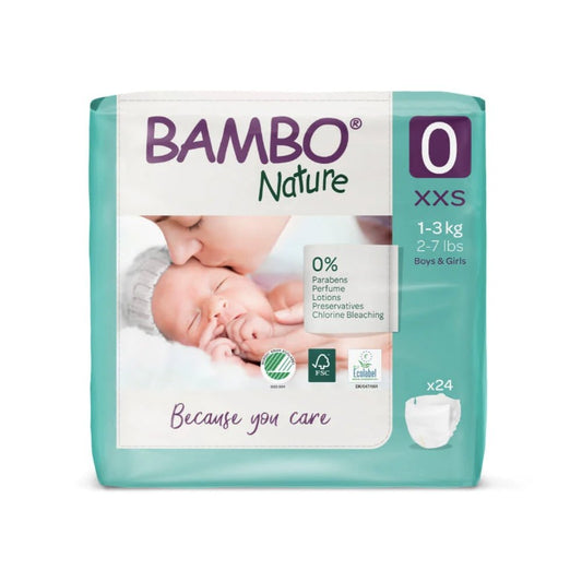 Bambo Nature Eco Nappies Premature Size 0 - Pack - Hello Charlie