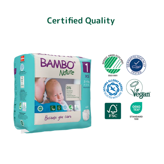 Bambo Nature Eco Nappies Size 1 XS - Bulk - Hello Charlie