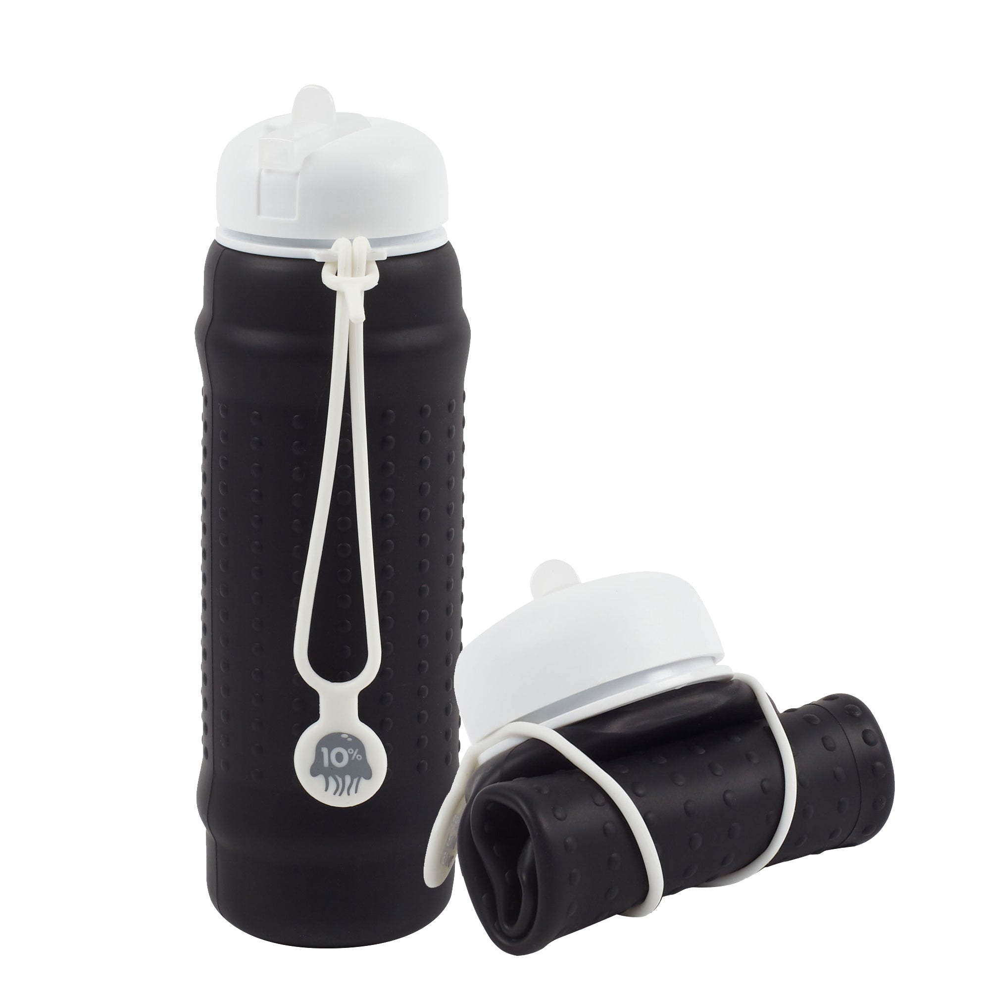 Black, White + White Collapsible Bottle