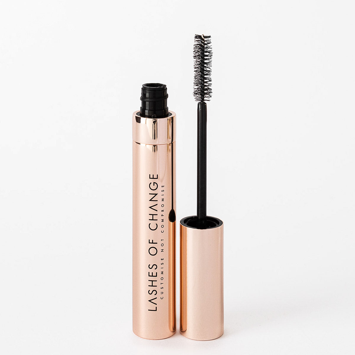 Mascara for longer lashes. Best sensitive eyes custom mascara. Vegan makeup Australia. The best mascara in Australia. mascara with beautiful packaging, Aluminium recyclable mascara packaging.