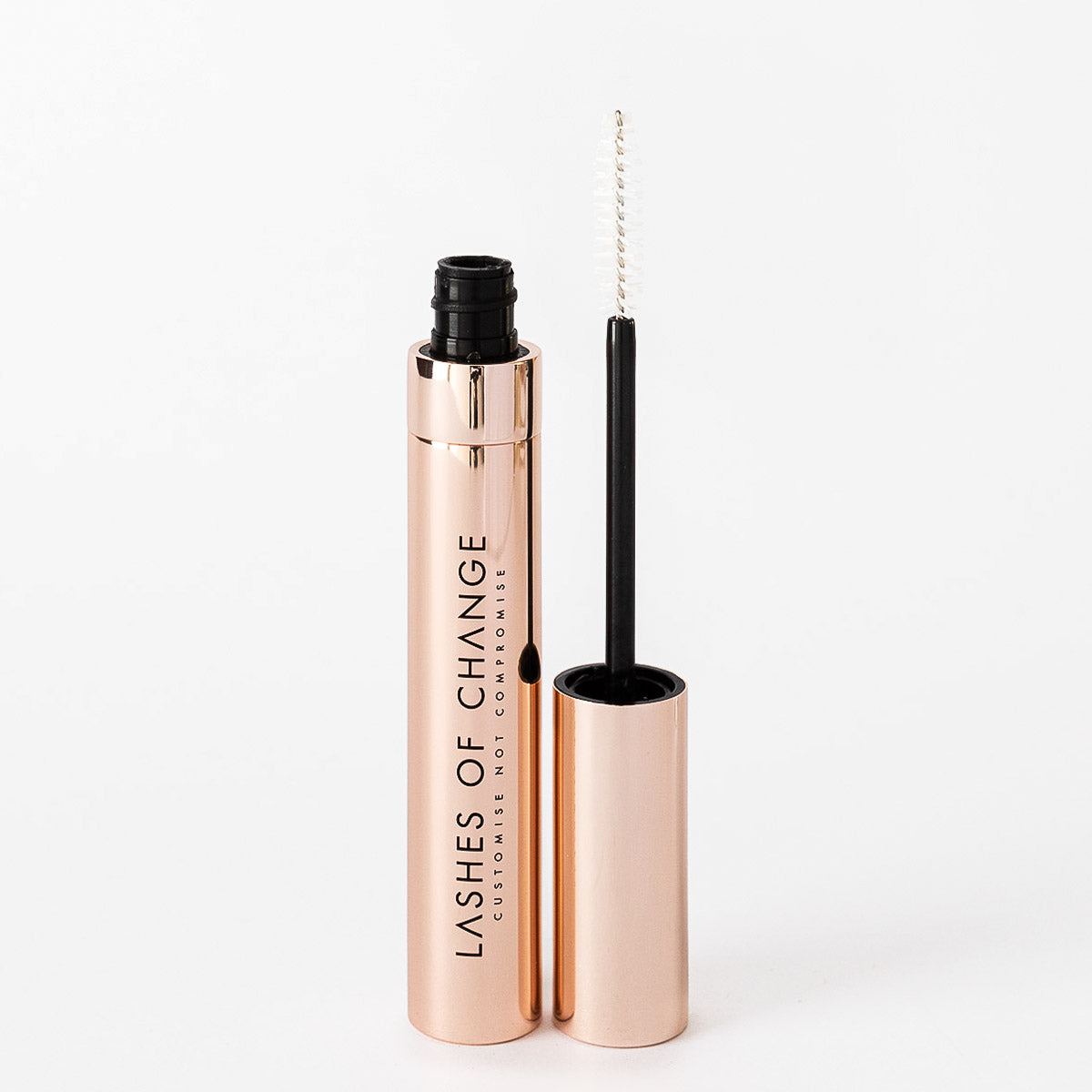 Mascara for longer lashes. Best sensitive eyes custom mascara. Vegan makeup Australia. The best mascara in Australia. mascara with beautiful packaging, Aluminium recyclable mascara packaging.