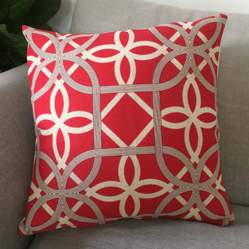 Red Geometric Cushion Cover