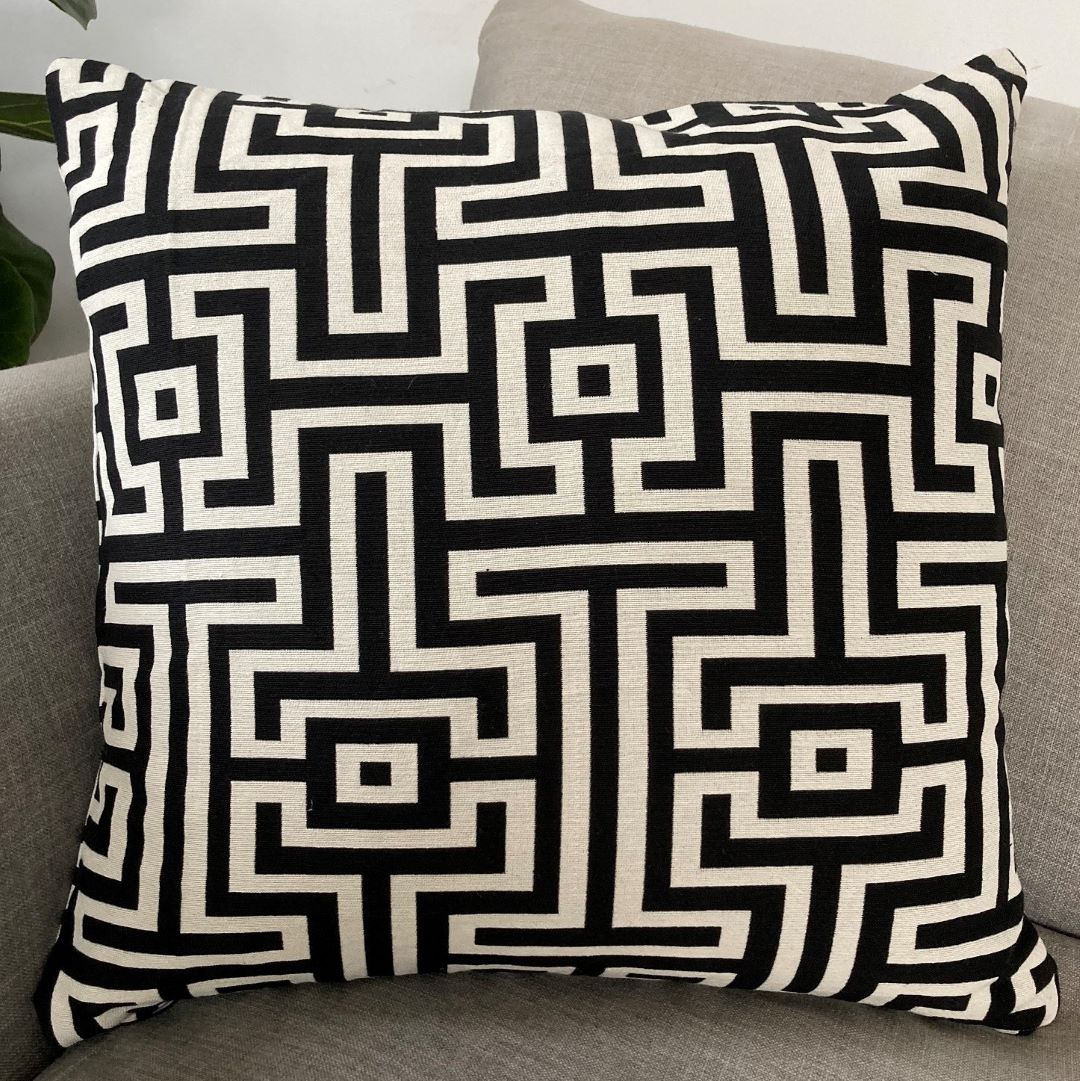 Black and White Geometric Cushion Cover