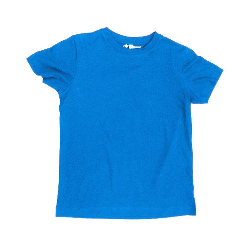 Round Neck T-Shirt, Kids Blue Marle